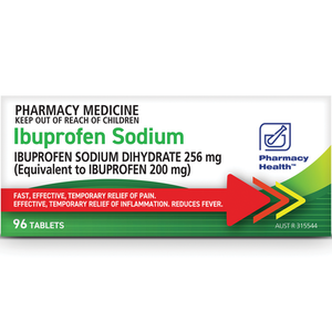 Pharmacy Health Ibuprofen Sodium - 256mg 24/96 Tablets