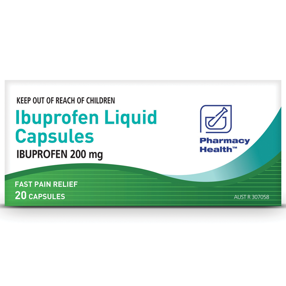 Pharmacy Health Ibuprofen Liquid - 200mg 20/100 Capsules