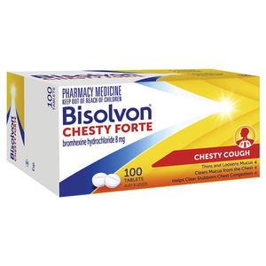 Bisolvon Chesty Forte Cough - 8mg 50/100 Tablets