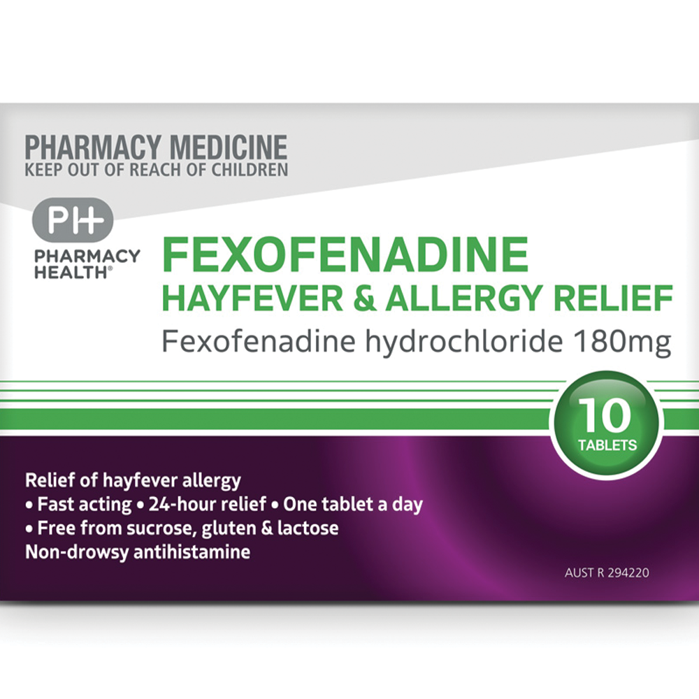 Pharmacy Health Fexofenadine Hayfever & Allergy Relief - 10/30 Tablets