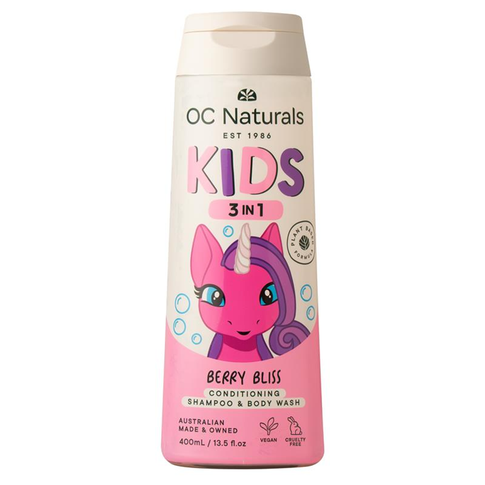 Organic Care Kids 3in1 Shampoo Conditioner Body Wash - 400mL Berry Bliss/Fruit Blast