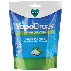 VICKS VapoDrops - 24 Lozenges Butter Menthol/Original/Peppermint