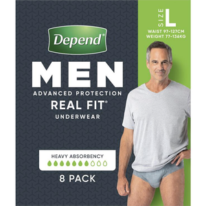 Depend Real Fit Underwear Male - 8 Pack Medium/Large