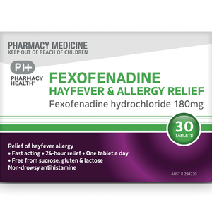 Pharmacy Health Fexofenadine Hayfever & Allergy Relief - 10/30 Tablets