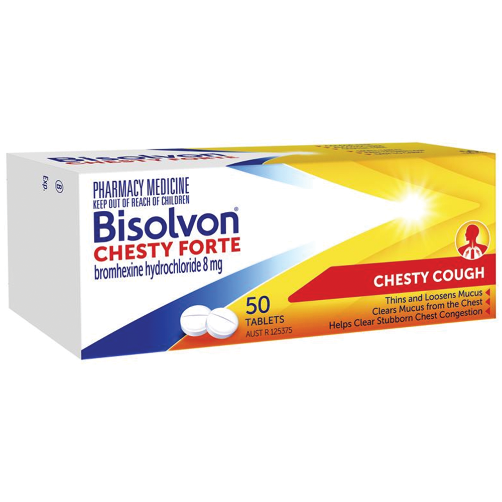 Bisolvon Chesty Forte Cough - 8mg 50/100 Tablets