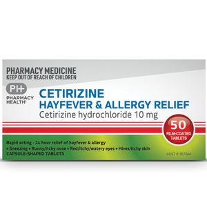 Cetirizine Hayfever & Allergy Relief - 10mg 10/50/70 Tablets