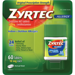 Zyrtec Allergy Relief - 10mg 10/30/60 Tablets