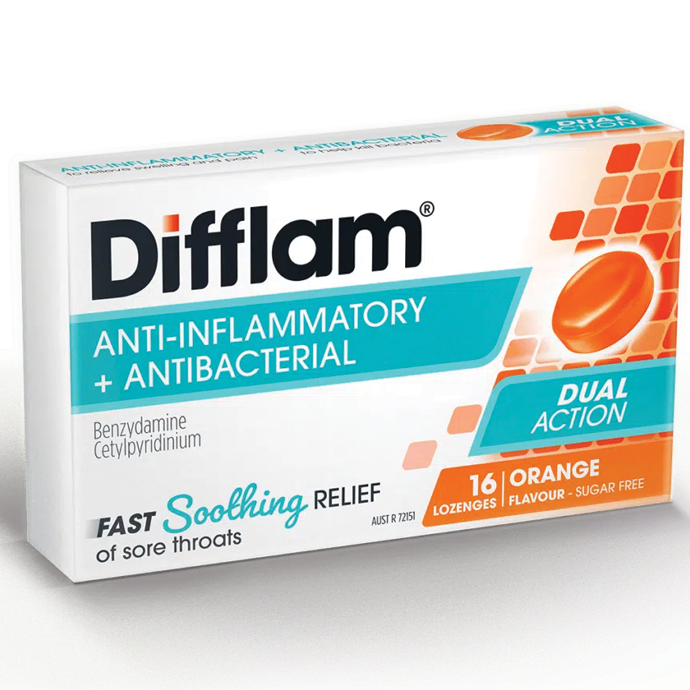 Difflam Sugar Free - 16 Lozenges Orange/Honey & Lemon/Raspberry Flavou ...