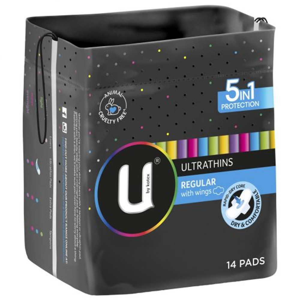 U By Kotex Ultra Thins Wing - Regular/Regular with Design/Super Pads