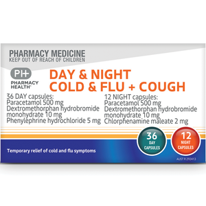 Pharmacy Health Day & Night Cold & Flu + Cough - 24/48 Capsules