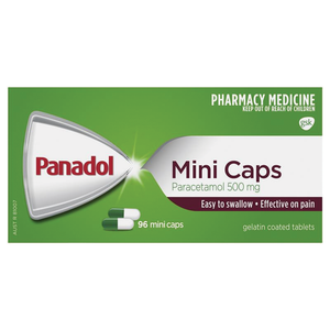 Panadol Mini Caps for Pain Relief, Paracetamol - 20/48/96 Mini Caps 500mg