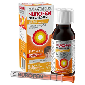 Nurofen For Children 5 To 12 Years Concentrated Pain & Fever Relief 200MG/5ML Orange/Strawberry - 100ml/200ml