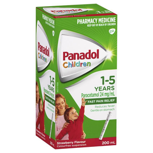 Panadol Children 1-5 Years Suspension Fever & Pain Relief Orange/Strawberry Flavour 200mL